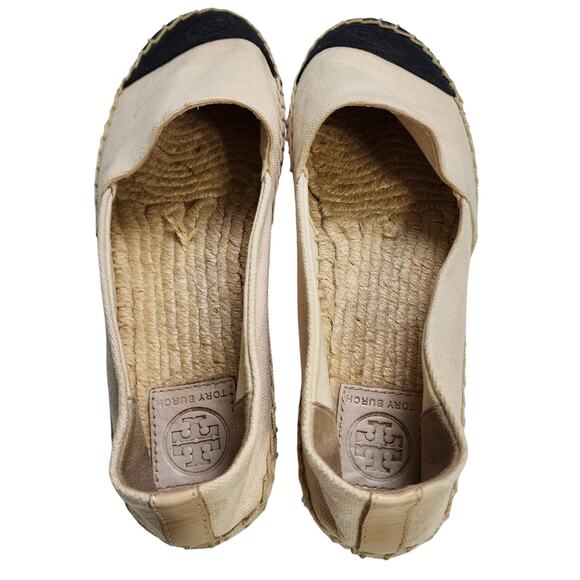 Tory Burch Womens Color Block Espadrille Flats Size 8.5 Casual Embossed Logo - Picture 8 of 10